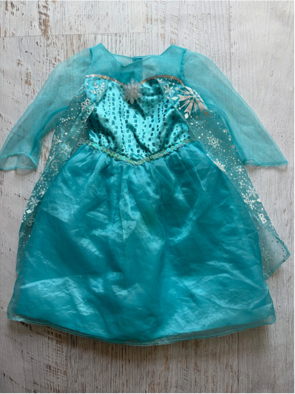 Girls Disney Elsa Costume Blue Silver Size 4-6X